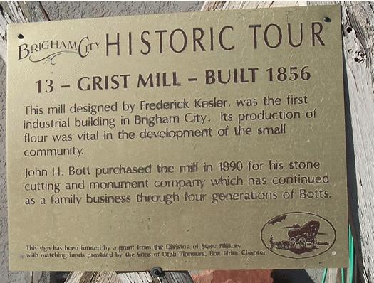 Box Elder Grist Mill / Smith-Snow Flour Mill / John Bott & Sons Monument & Tile Co